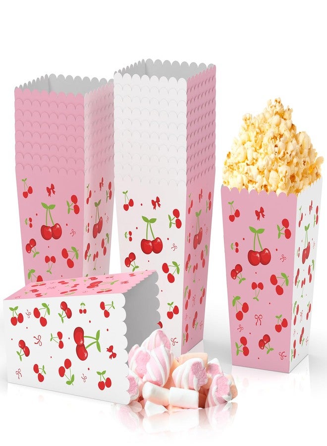 K KUMEED 20 PCS Cherry Party Supplies,Cherry Popcorn Favor Boxes,Summer Fruit Cute Cherry Birthday Decorations Popcorn Bowls Popcorn Buckets Popcorn Bags for Baby Shower Daily Holiday (Small) - Image 1
