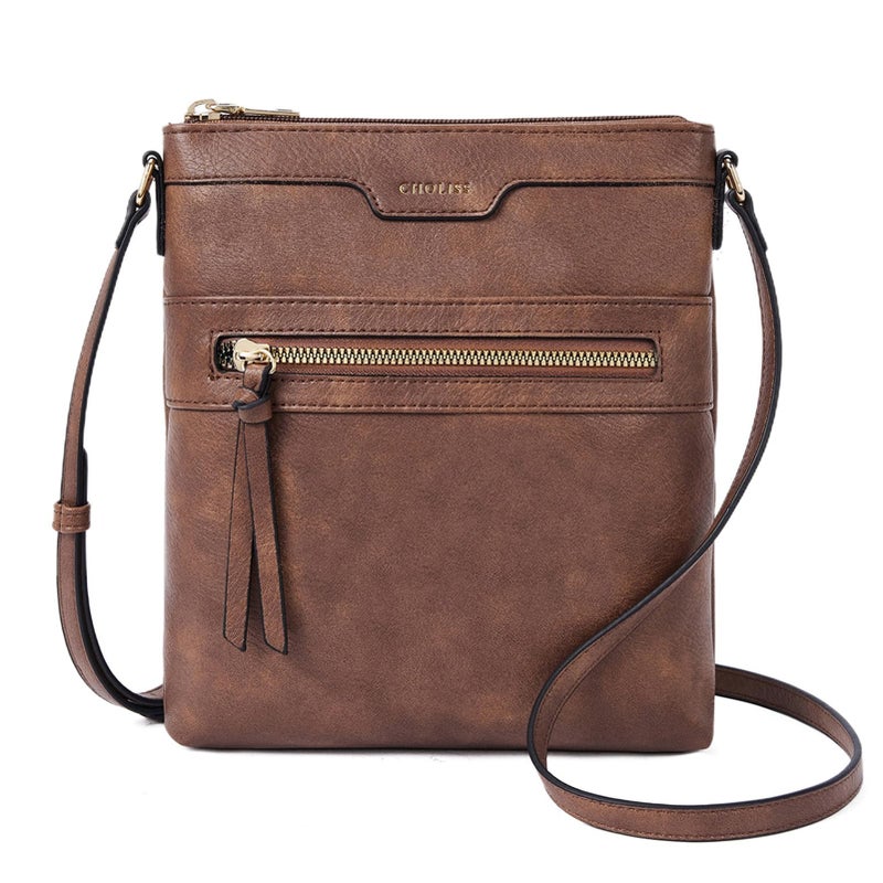 CHOLISS Mini Crossbody Bags for Women, Small Purses for Women with Vegan Leather, Travel Over Shoulder Bag, Brown - Image 1