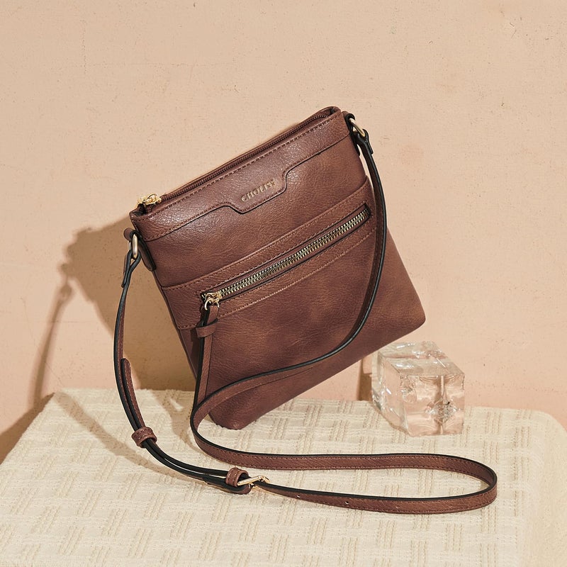 CHOLISS Mini Crossbody Bags for Women, Small Purses for Women with Vegan Leather, Travel Over Shoulder Bag, Brown - Image 3