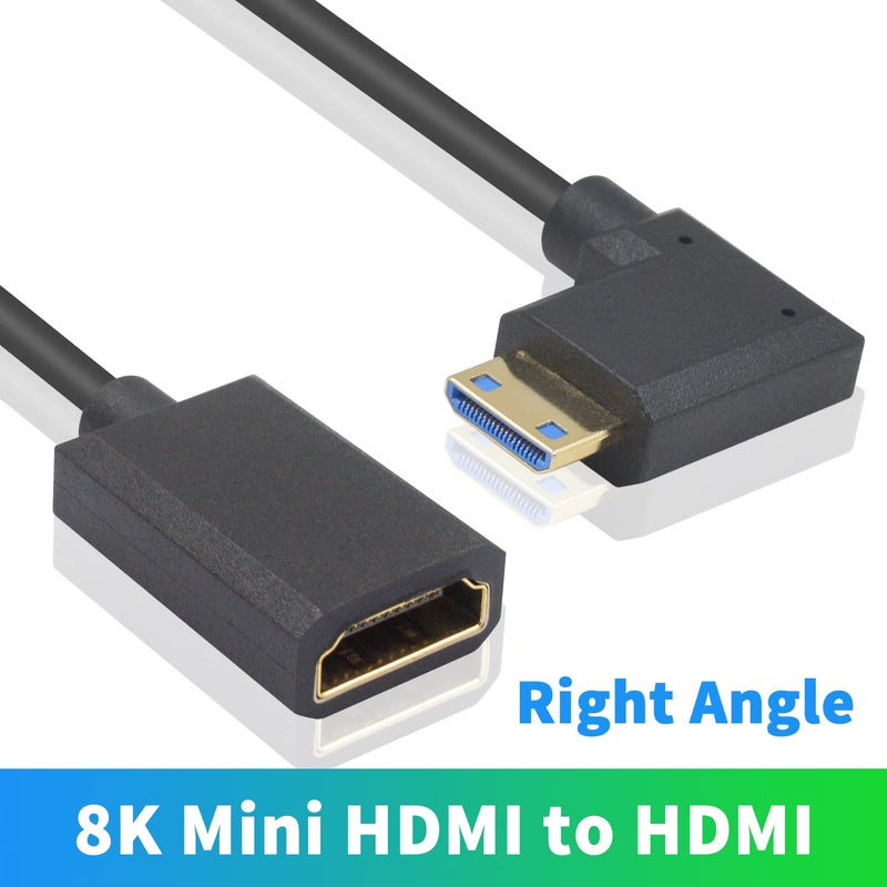 دوتك كابل تمديد 8K 48Gbps فائق النحافة Mini HDMI 2.1 ذكر إلى أنثى HDMI لأجهزة العرض والشاشات وكاميرات الفيديو 30 سم - Image 5