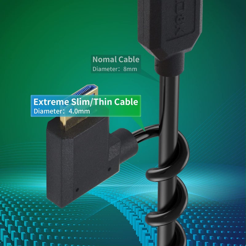 دوتك كابل تمديد 8K 48Gbps فائق النحافة Mini HDMI 2.1 ذكر إلى أنثى HDMI لأجهزة العرض والشاشات وكاميرات الفيديو 30 سم - Image 2