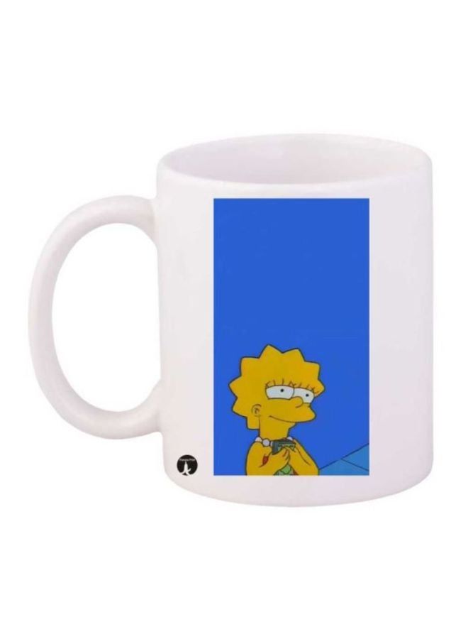 RKN Simpsons Printed Coffee Mug White/Blue/Yellow - Image 1