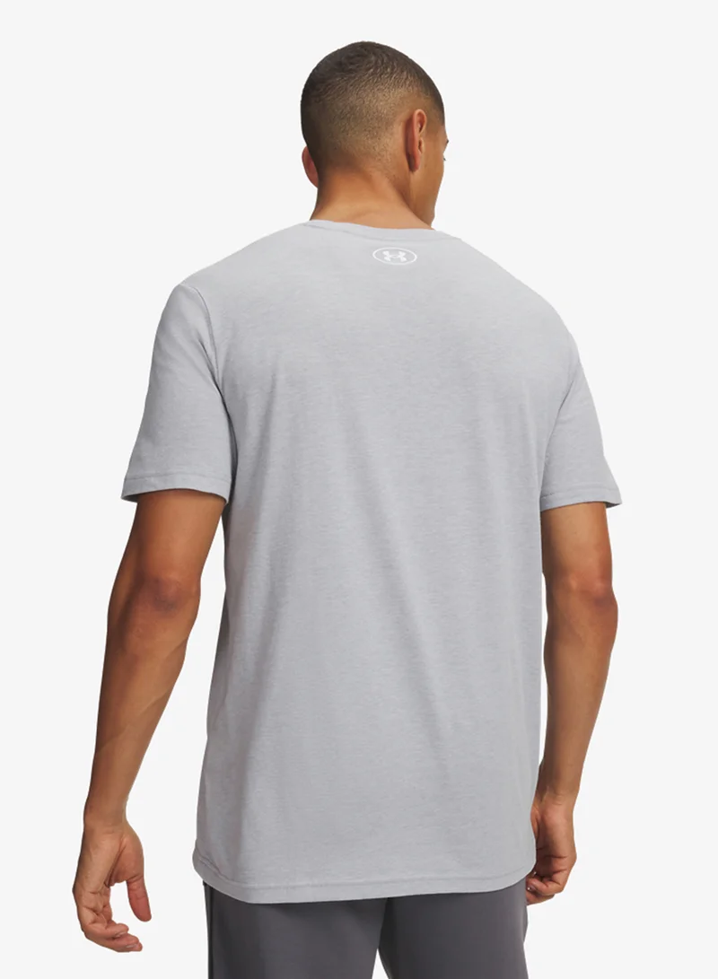 Under Armour Mod Gray Light Heather /  / White Lockertag Novelty T-Shirt for Men | Best Price UAE