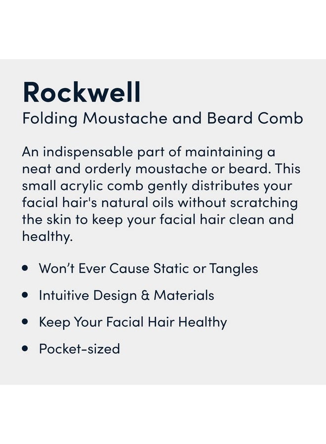rockwell razors Rockwell Folding Beard & Moustache Comb Pocketsize Durable Antistatic Acetate Comb ;  Supports A Healthy Beard And Moustache - Image 3