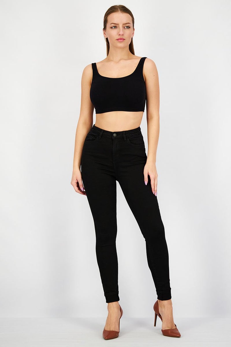 ESPRIT بنطلون نسائي ضيق قابل للتمدد، أسود - Image 4