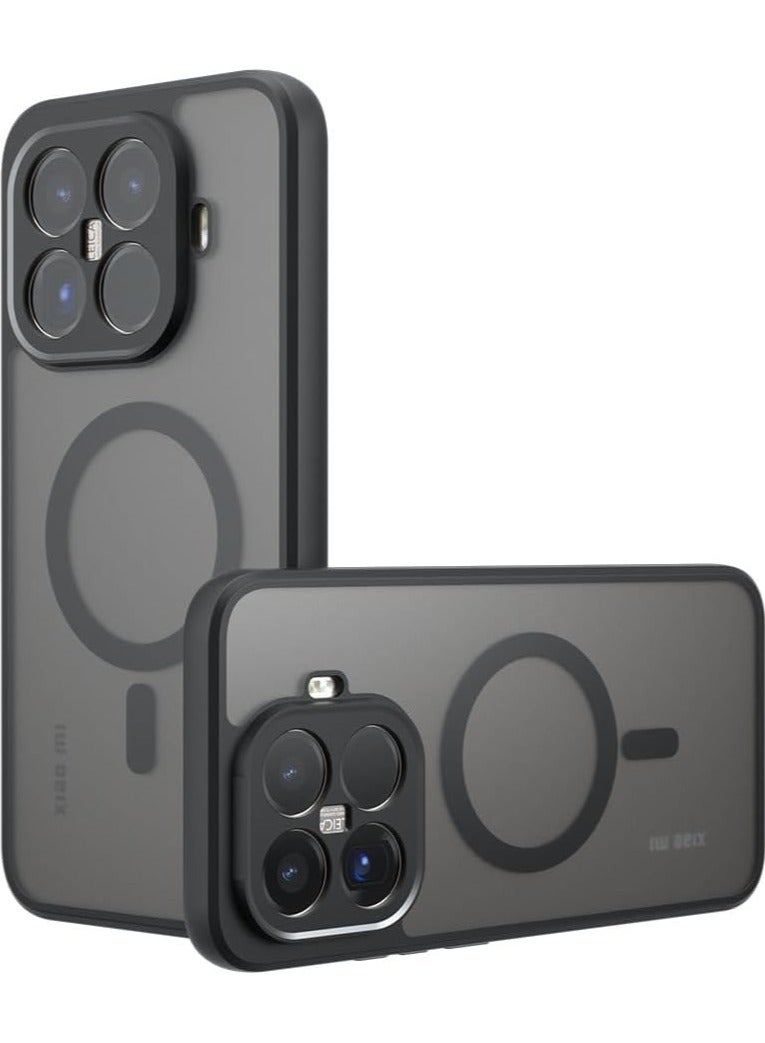 general Magnetic Case for Xiaomi 15T Pro Frosted Matte Translucent Black Case Anti-Yellowing Airbag Protection PC+TPU Shockproof Cover - Image 1