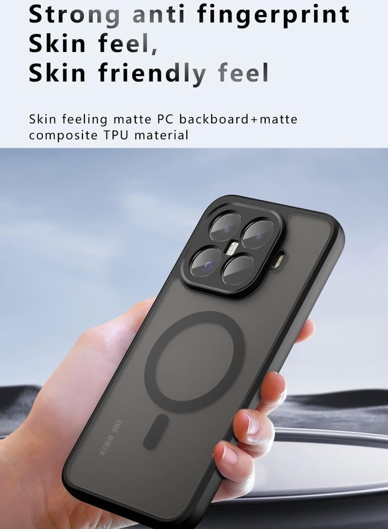 general Magnetic Case for Xiaomi 15T Pro Frosted Matte Translucent Black Case Anti-Yellowing Airbag Protection PC+TPU Shockproof Cover - Image 2