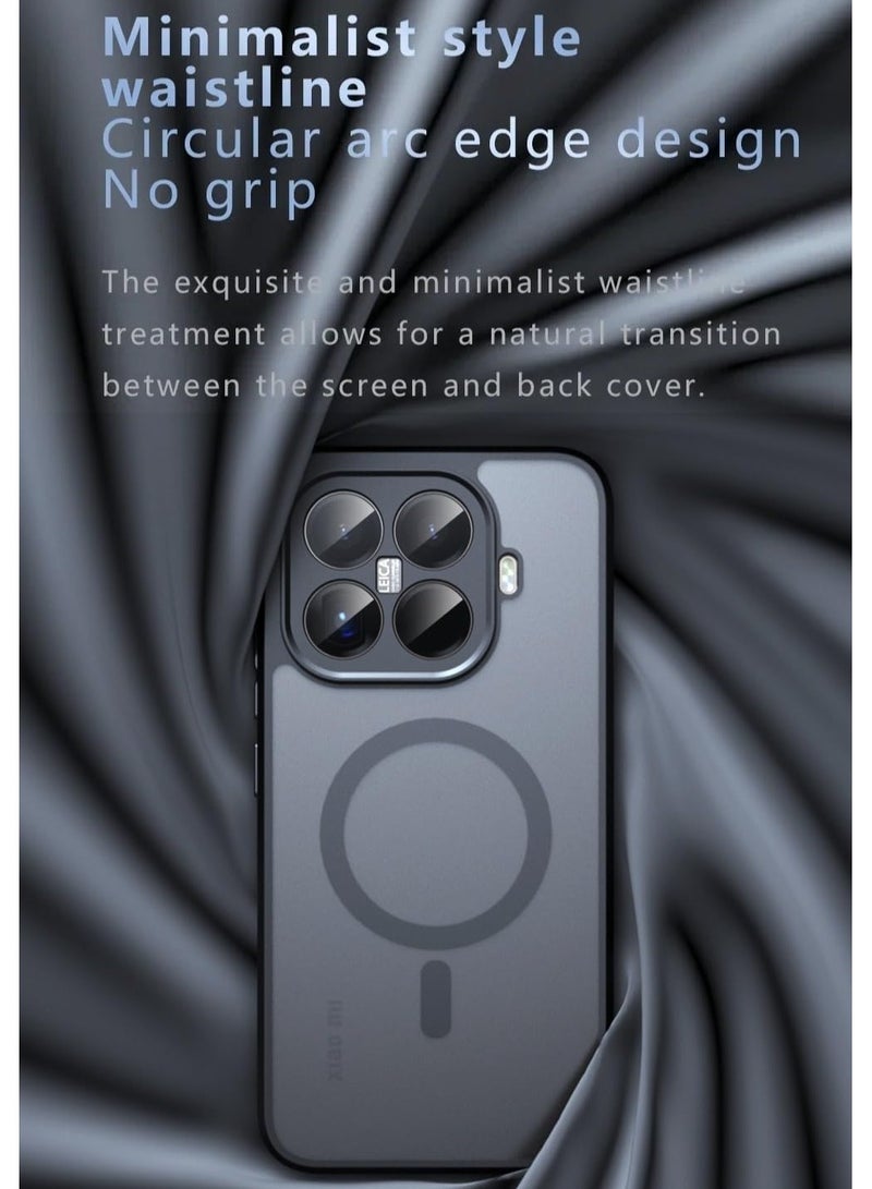 general Magnetic Case for Xiaomi 15T Pro Frosted Matte Translucent Black Case Anti-Yellowing Airbag Protection PC+TPU Shockproof Cover - Image 4