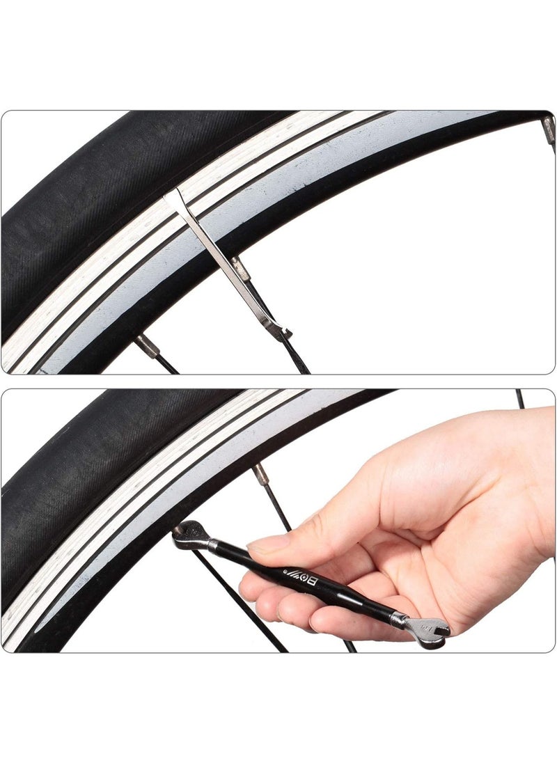 Soofam Bicycle Spoke Wrench, Bike Spoke Tool, with 1 Piece Tire Lever, Bike Rim Correct Kit Cycling Pocket Tools for Bike Repair, Totally 6 Pieces Spoke Tool Kit  - Image 2
