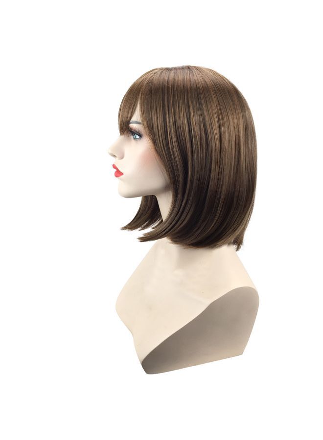 إسكدنيا شعر مستعار مسترسل بتصفيفة بوب مناسب للحفلات التنكرية بني 30x1x1سم - Image 2