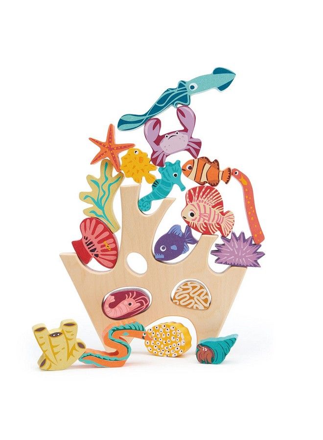 Tender Leaf Toys Stacking Coral Reef Colorful Wooden Stacking Coral Reef Toy Set Improving Balancing Activities Toy For Kids 18 Months+ - Image 3