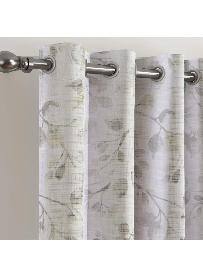 Home Box Clive 2-Piece Printed Sheer Rod Pocket Curtain Set 140 x 240 cm