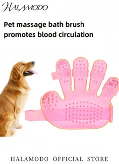 Generic Pet Soothing Brush Massage Bath Brush Grooming Gloves Soft Rubber Bath Palm Brush Finger Shaped Bath Brush Cleaning Supplies for Long Short Haired Dogs  Cats  - Image 5