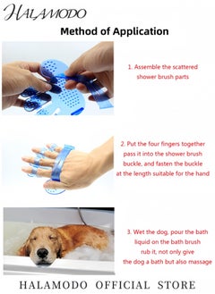 Generic Pet Soothing Brush Massage Bath Brush Grooming Gloves Soft Rubber Bath Palm Brush Finger Shaped Bath Brush Cleaning Supplies for Long Short Haired Dogs  Cats  - Image 3