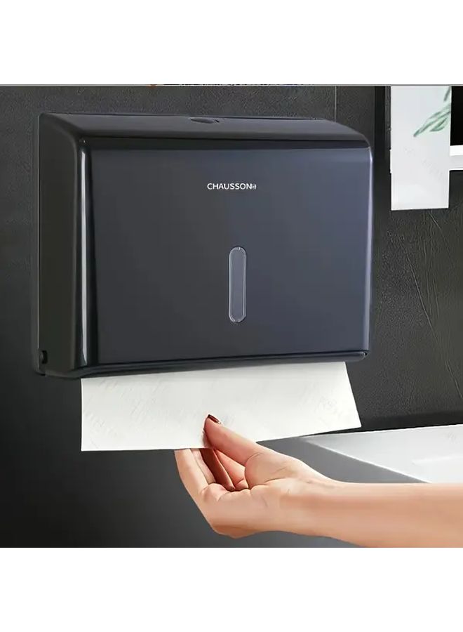 White Hands Free Tissue Dispenser Wall Mounted No Drill Installation Large Capacity - Image 2