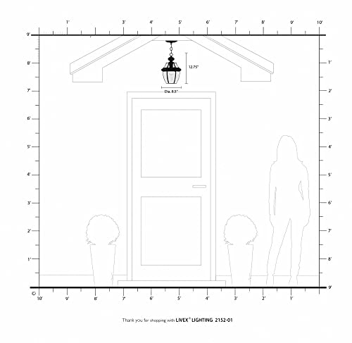 Livex Lighting 2152-01 Monterey 1-Light Outdoor Hanging Lantern, Antique Brass - Image 4