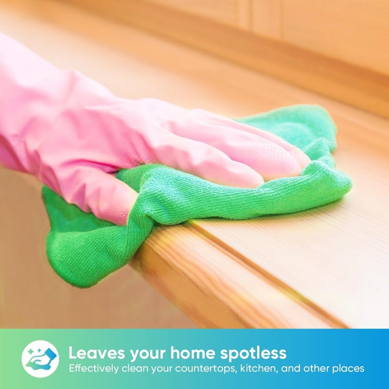 HOMEXCEL Green Microfiber Cleaning Cloth, 12 Pack Premium Microfiber Towels for Cars, Lint Free, Scratch-Free, Highly Absorbent, Reusable Cleaning Rags for Car, Household, Kitchen, Window,11.5"X11.5" - Image 3