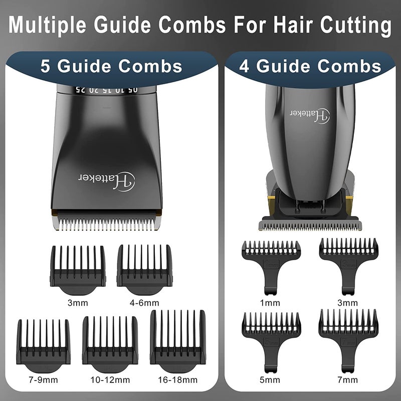 Hatteker Professional Hair Clippers and TBlade Trimmer for Men Cordless Beard Barber Clipper Haircut Grooming Kit IPX7 Waterproof - Image 3