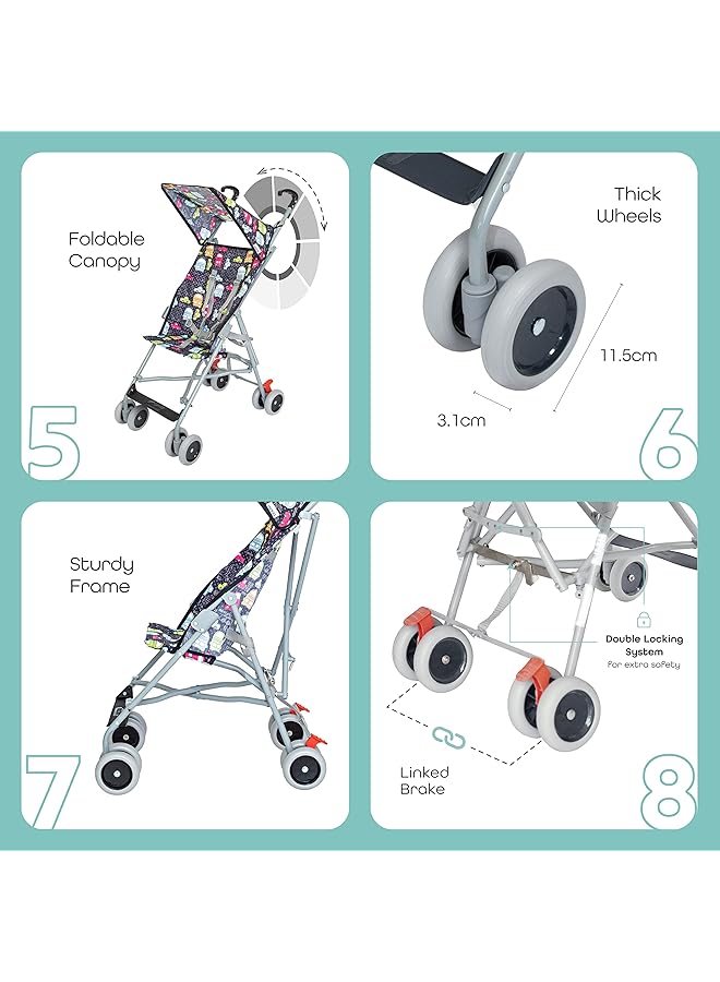 erorex Jet Cars Printed Buggy Stroller For 6 Months To 4 Years Babies - Image 3