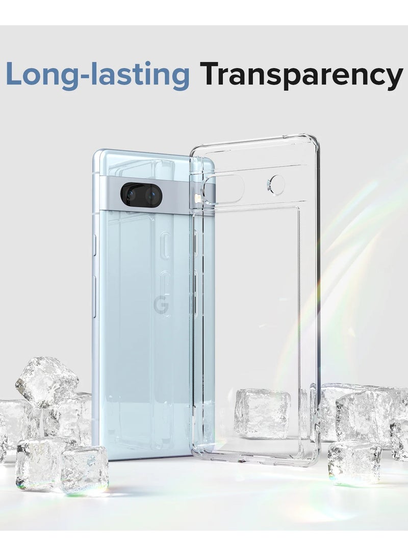 Crystal Clear Transparent Phone Case Google Pixel 7A – Slim Ulta Thin Hard TPU Shockproof Cover, Anti-Yellowing Crystal Clear Protective Back Case with Camera Protection - Image 3