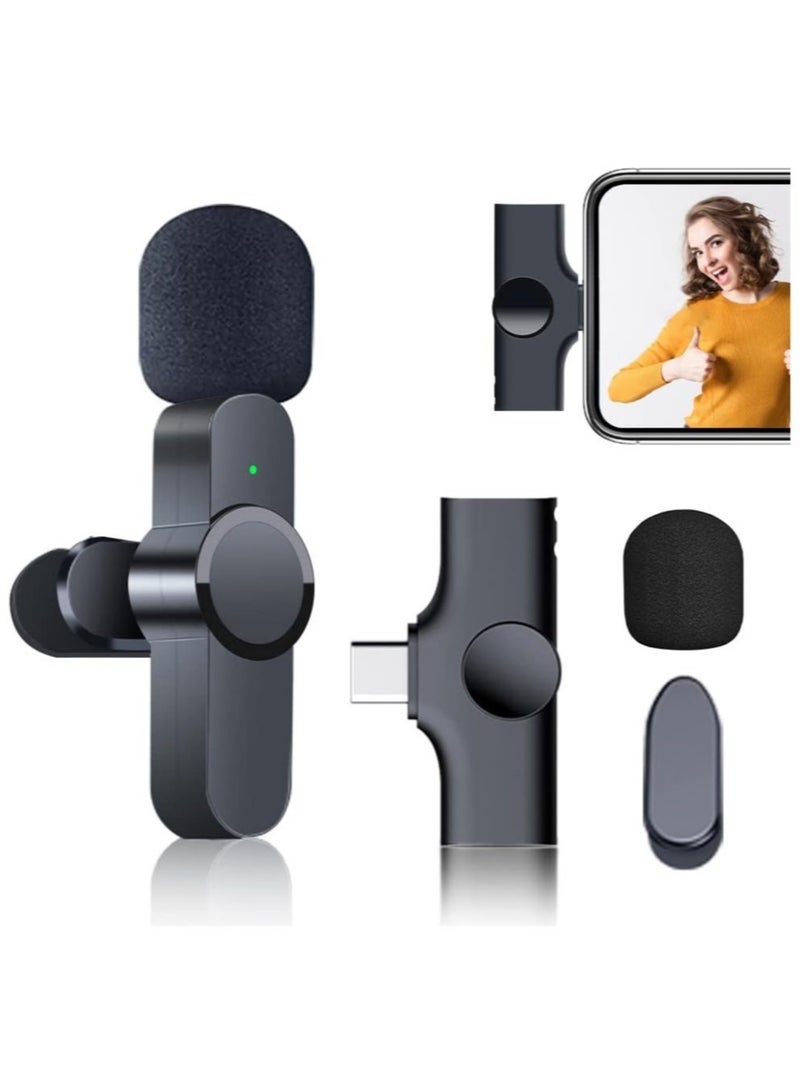 Gulf Trend Wireless Lavalier Microphone for iPhone/iPad, Mini Plug-Play Wireless Lapel Mic for Recording TikTok YouTube Live, Noise Reduction/Monitor Sound/Reverberation Microphone - Image 1