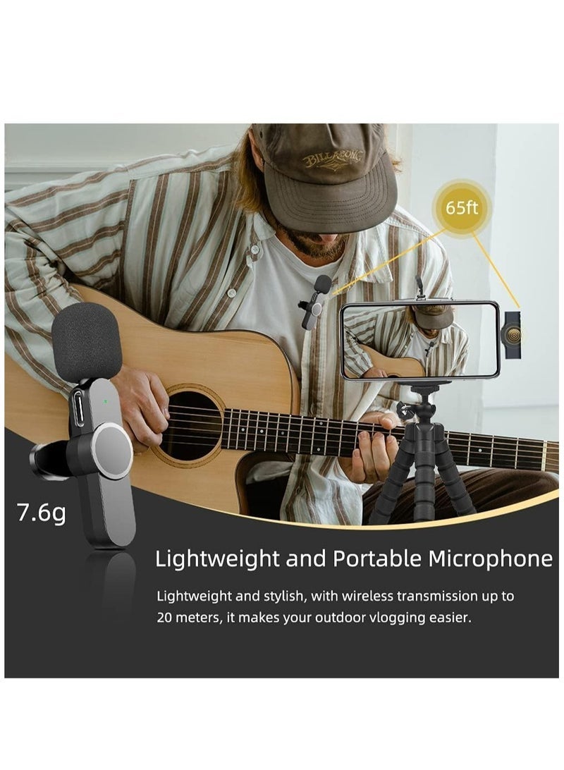 Gulf Trend Wireless Lavalier Microphone for iPhone/iPad, Mini Plug-Play Wireless Lapel Mic for Recording TikTok YouTube Live, Noise Reduction/Monitor Sound/Reverberation Microphone - Image 4