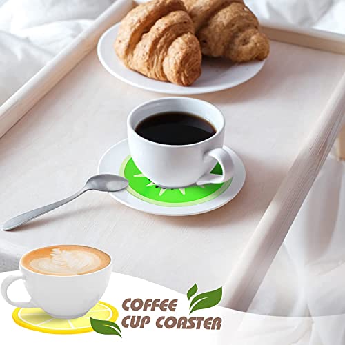 DomeStar Fruit Coaster, 7PCS 3.5" Non Slip Car Coaster Heat Insulation Colorful Unique Slice Silicone Drink Cup Mat for Drinks Prevent Furniture and Tabletop Car Decor - Image 5