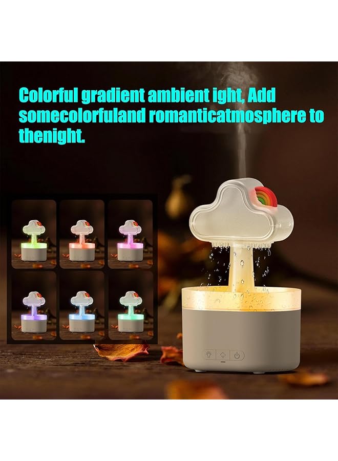erorex Rain Cloud Humidifier With 7 Color Lights Rain Diffuser 500Ml Waterless Automatic Shutdown Rain Cloud Diffuser Rain Drop Humidifier For Sleeping And Relaxing For Home Bedroom Office Gift White - Image 4