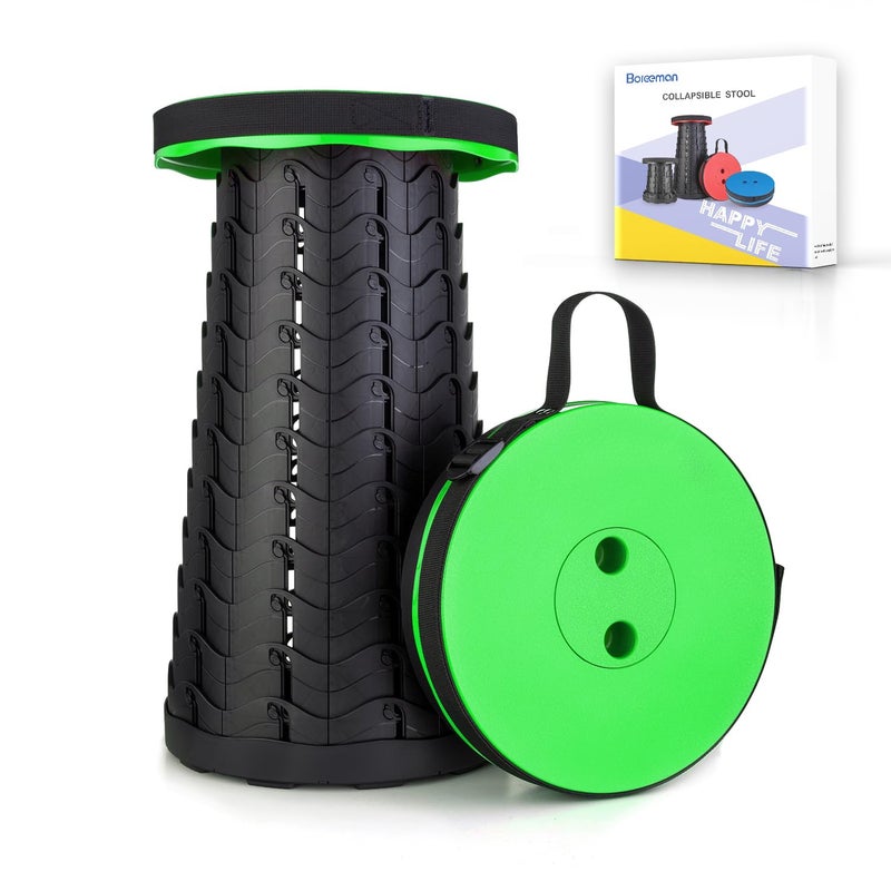 كرسي بوريمان القابل للطي المحسن خفيف الوزن ولكنه أكثر متانة بسعة تحميل 400 رطل كرسي محمول قابل للطي للتخييم والصيد والمشي وحفلات الشواء باللون الأخضر