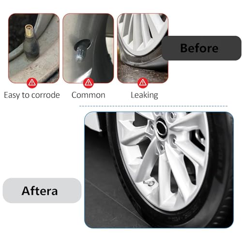 Zytiqt 16PCS Car Tyre Valve Caps, Hexagonal Design for Car Motorcycle and Bicycle, Valve Stem Caps for Protecting Tire Valves from Dust and Debris, Silver, Black, Blue, Gold - Image 4