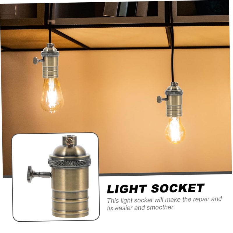 UKCOCO Vintage Light Socket Aluminum Base Lamp Holder Screw Bulb Socket Adapter for Ceiling Pendant Lighting in Dining Office Restaurant Use - Image 4