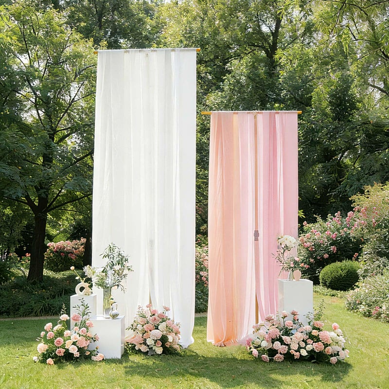 Vincidern 2pcs Adjustable Backdrop Stand for Wedding/Party, Heavy Duty Metal Backdrop Stand for Birthday Party, Baby Shower, Events Decorations, Gold (2.6FT to 8FT Adjustable Height) - Image 5