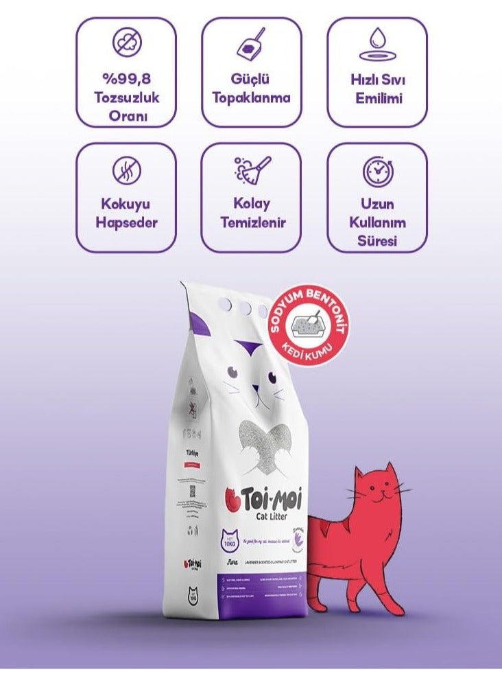 Toi Moi Lavender 10Kg Grey Sodium Bentonite Cat Litter