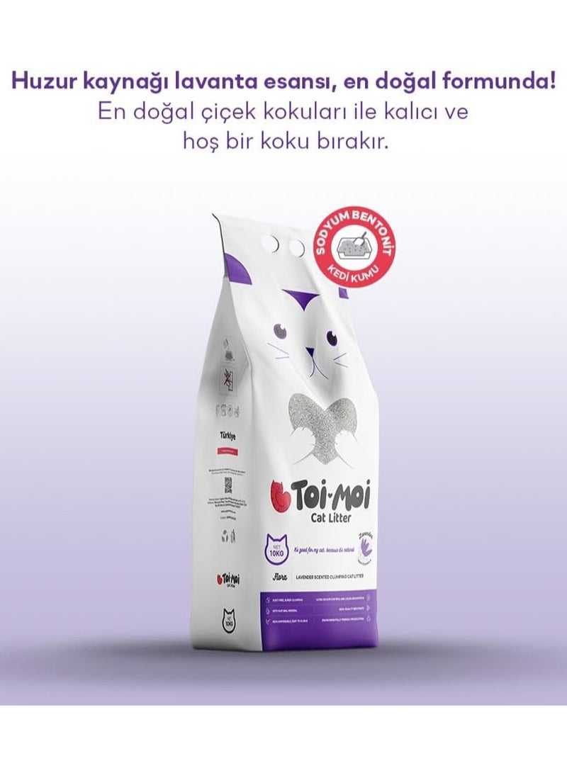 Toi Moi Lavender 10Kg Grey Sodium Bentonite Cat Litter
