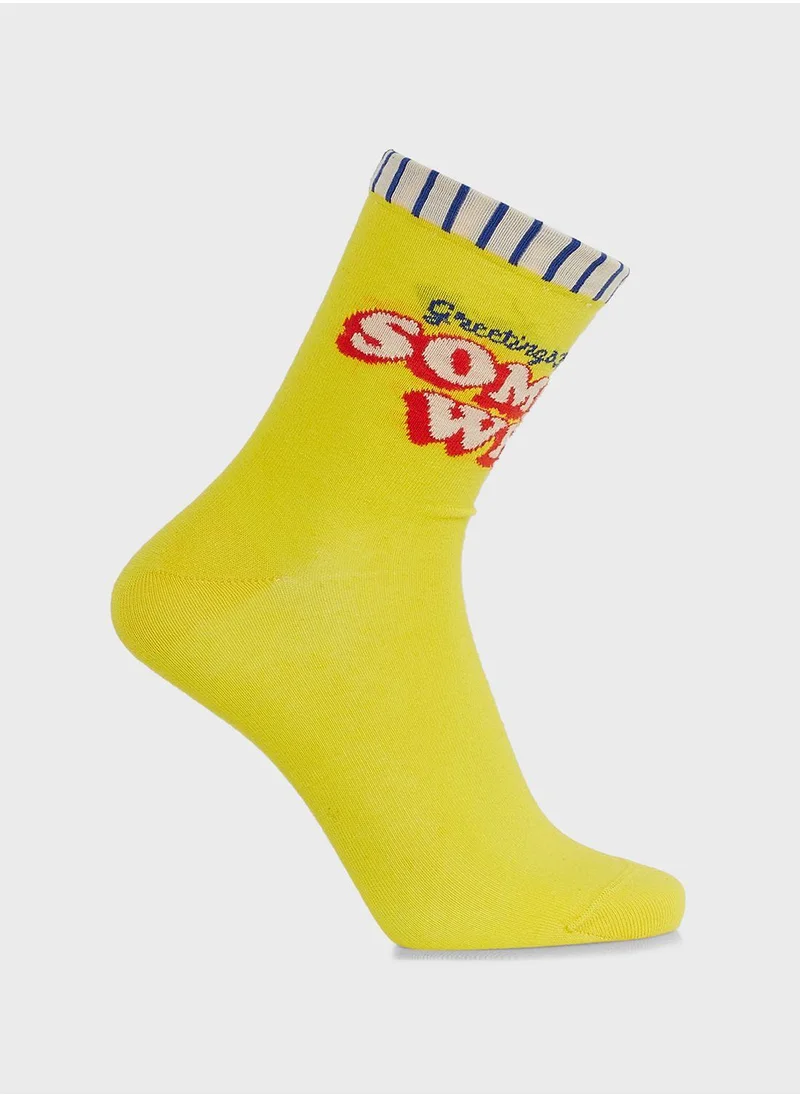 Happy Socks Greeting Crew Socks