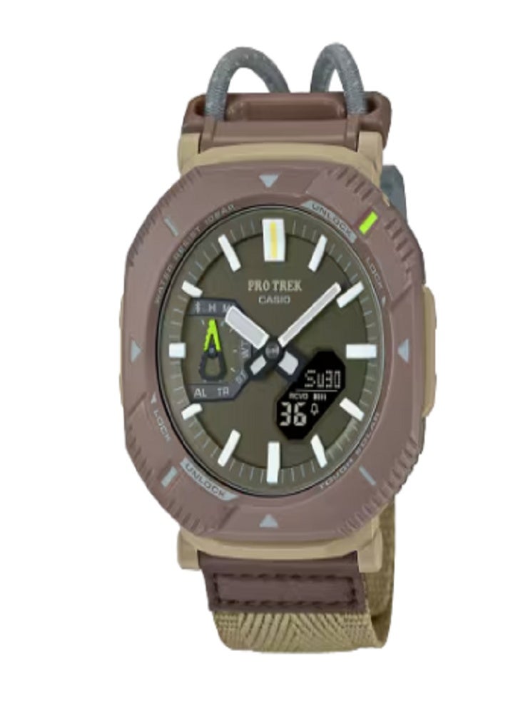 Casio Pro Trek PRW-Series Bluetooth Solar Outdoor Watch – Triple Sensor, 100M Water Resistant, Smart Connectivity, Dual LED Light, Cloth Band - Image 1