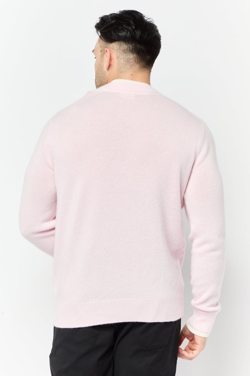 ESPRIT Men Crew Neck Knitted Sweater, Pink - Image 2