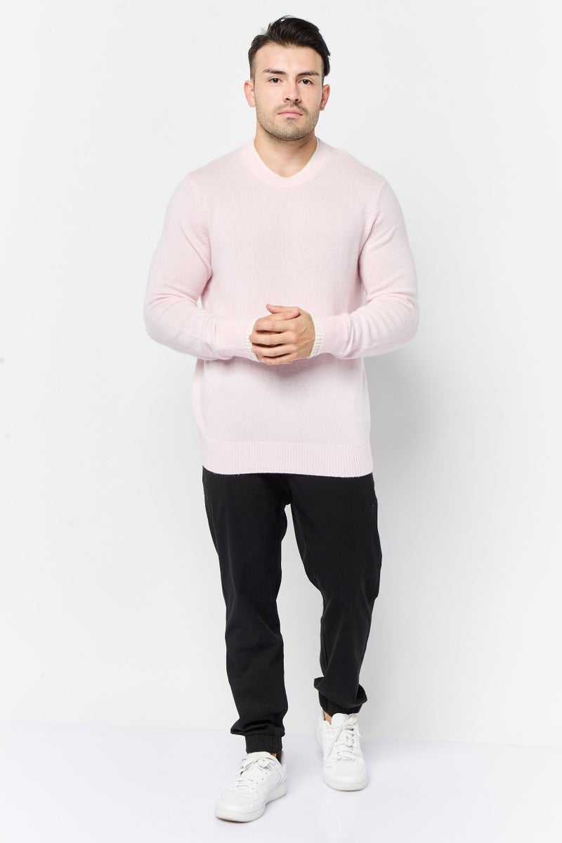 ESPRIT Men Crew Neck Knitted Sweater, Pink - Image 4