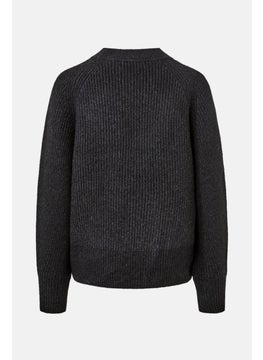 Tchibo Women Regular Fit Crew Neck Textured Sweater, Black  - Image 3