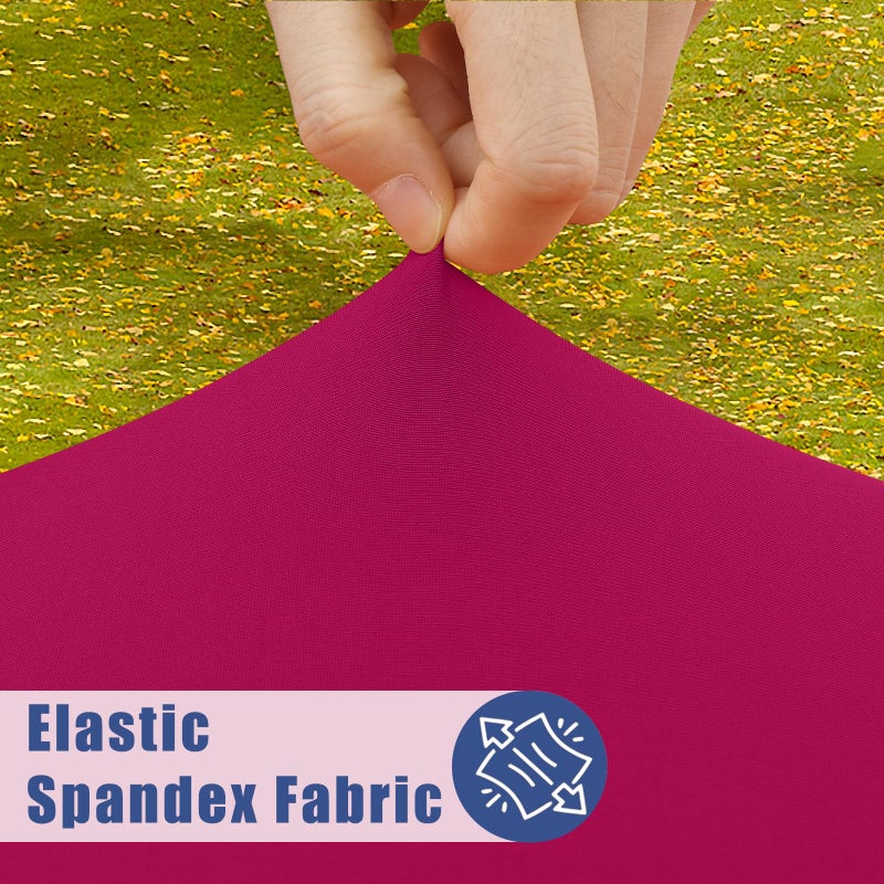 Moosfor Round Spandex Tablecloth  Elastic Fitted Waterproof Tablecloths For 45""-56"" Tables  Stretch Washable Picnic Table Cover For Camping  Dining  Indoor And Outdoor  Fuchsia - Image 2