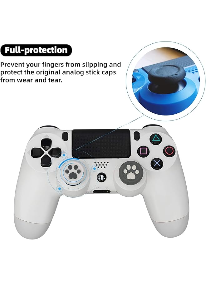 GeekShare مجموعة أغطية مقابض الإبهام لجهاز تحكم PS4 من Cat Paw متوافقة مع وحدة تحكم Switch Pro (رمادي) - Image 2