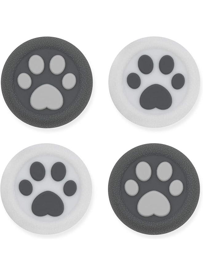 GeekShare مجموعة أغطية مقابض الإبهام لجهاز تحكم PS4 من Cat Paw متوافقة مع وحدة تحكم Switch Pro (رمادي) - Image 1