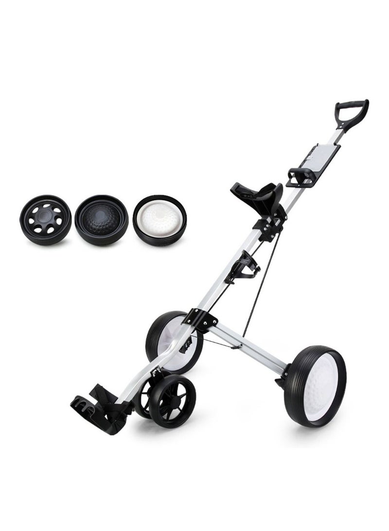 Golf Pull Cart Wheel Folding Push Cart Trolley for Golf Club Bag - Image 1