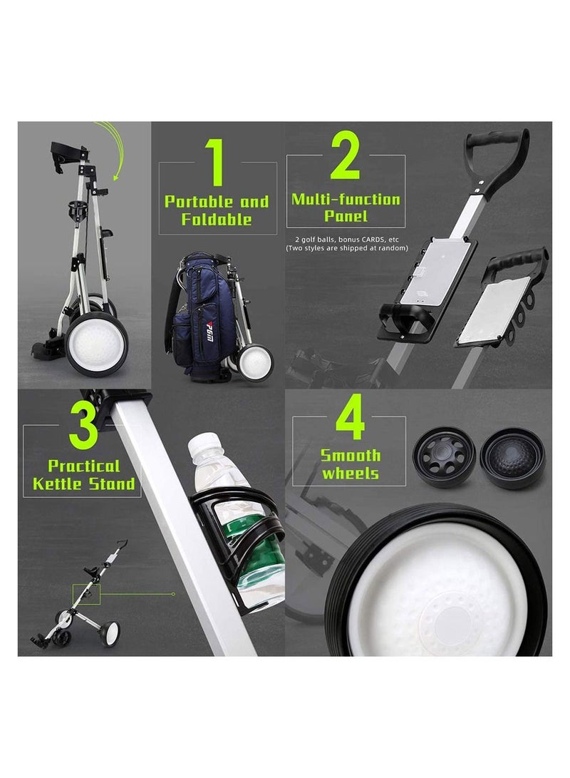 Golf Pull Cart Wheel Folding Push Cart Trolley for Golf Club Bag - Image 2