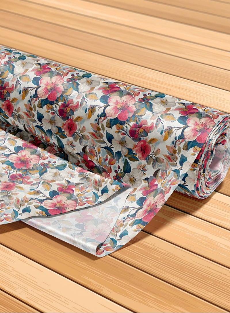 Vellato Al Lail Aramny Silk Fabric By The Yard Floral Pattern Red Blue White Jalabiya Makhweer Dressmaking 58 Inches Width - Image 5