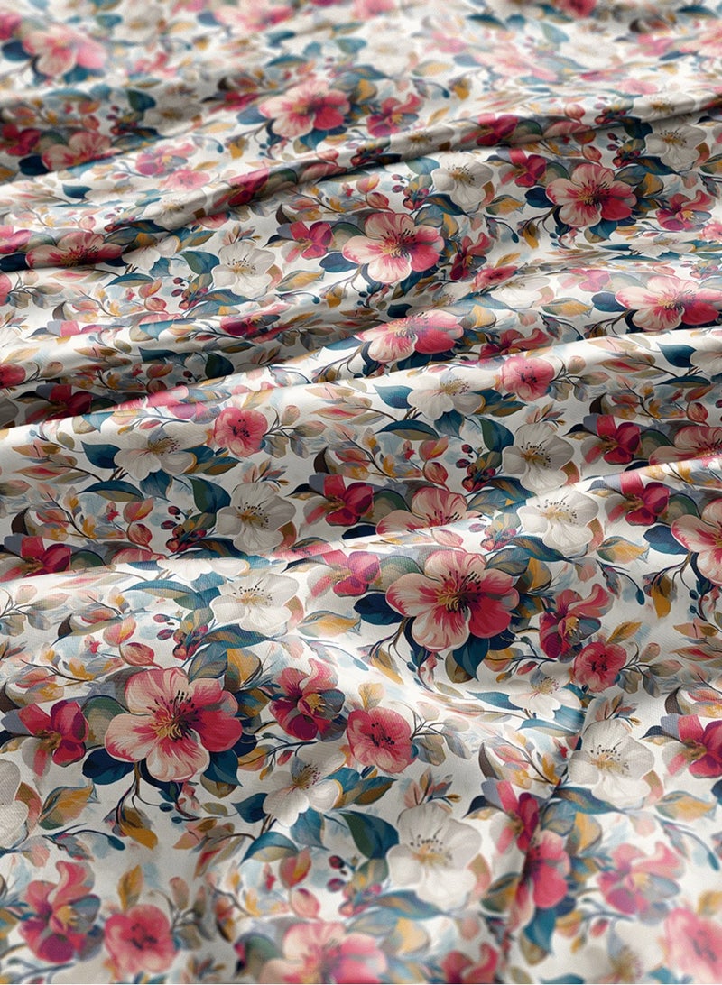 Vellato Al Lail Aramny Silk Fabric By The Yard Floral Pattern Red Blue White Jalabiya Makhweer Dressmaking 58 Inches Width - Image 3