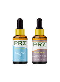PRZ Combo Of Cold Pressed Jojoba & Avocado Carrier Oil, 100% Pure Natural & Therapeutic Grade Oil For Aromatherapy, Body Massage, Skin Care & Hair Growth (15Ml Each)  - Image 1