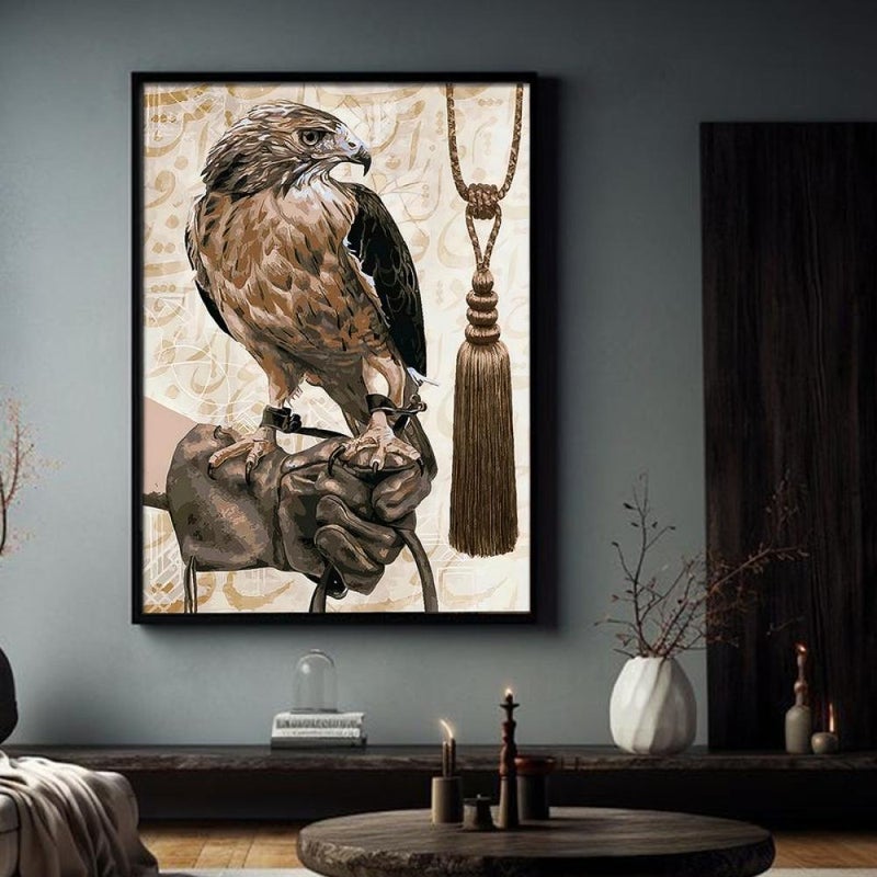 ماركتنا لوحة قماشية بتصميم الفن النجدي مع برواز مجوف مقاس (60×90) قطعة واحدة - Image 3