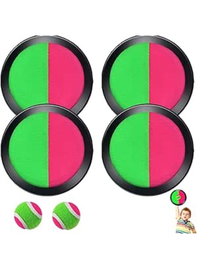 YANGUN Velcro Ball Game, Velcro Ball Beach Toy, Beach Toy, Velcro Ball Set with 4 Catching Discs 2 Balls, Garden Outdoor Games for Children from 3 4 5 6 7 Years Boys Girls 