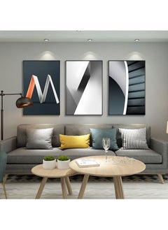 FASHION HOME 3PCS Wall Art Bright Style Minimalist Decor Modern Abstract Canvas Prints Poster Picture Framed Paintings Decorations  - Image 2